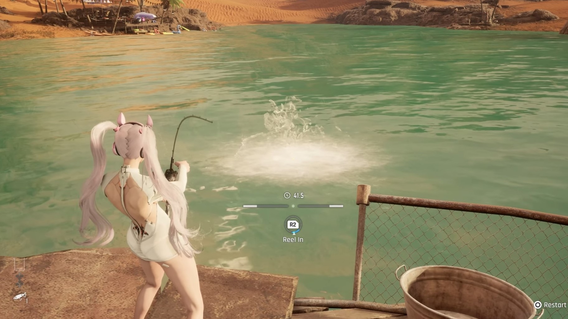 Fishing in Stellar Blade (Source: Sony Interactive Entertainment | @BenGun/YouTube)
