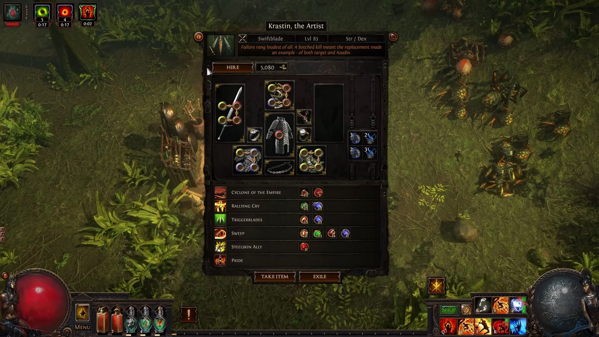 Mercenary selection screen
