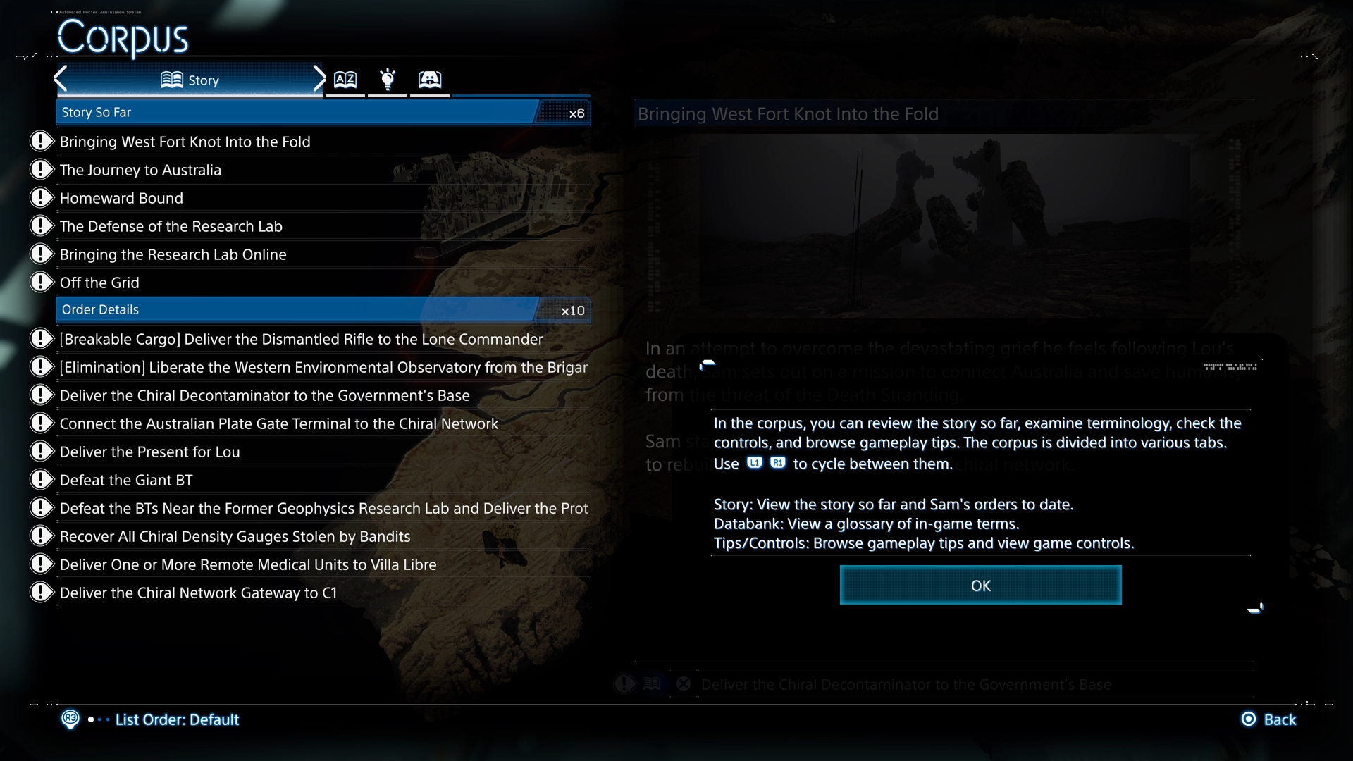 Data repository interface [Source: Kojima Productions]