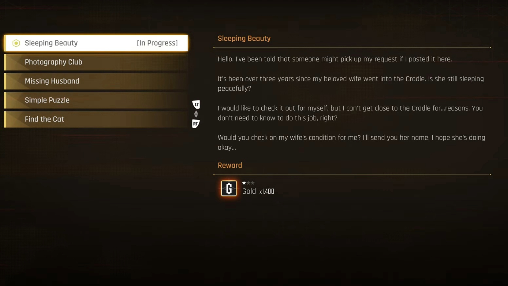 Sleeping Beauty mission details