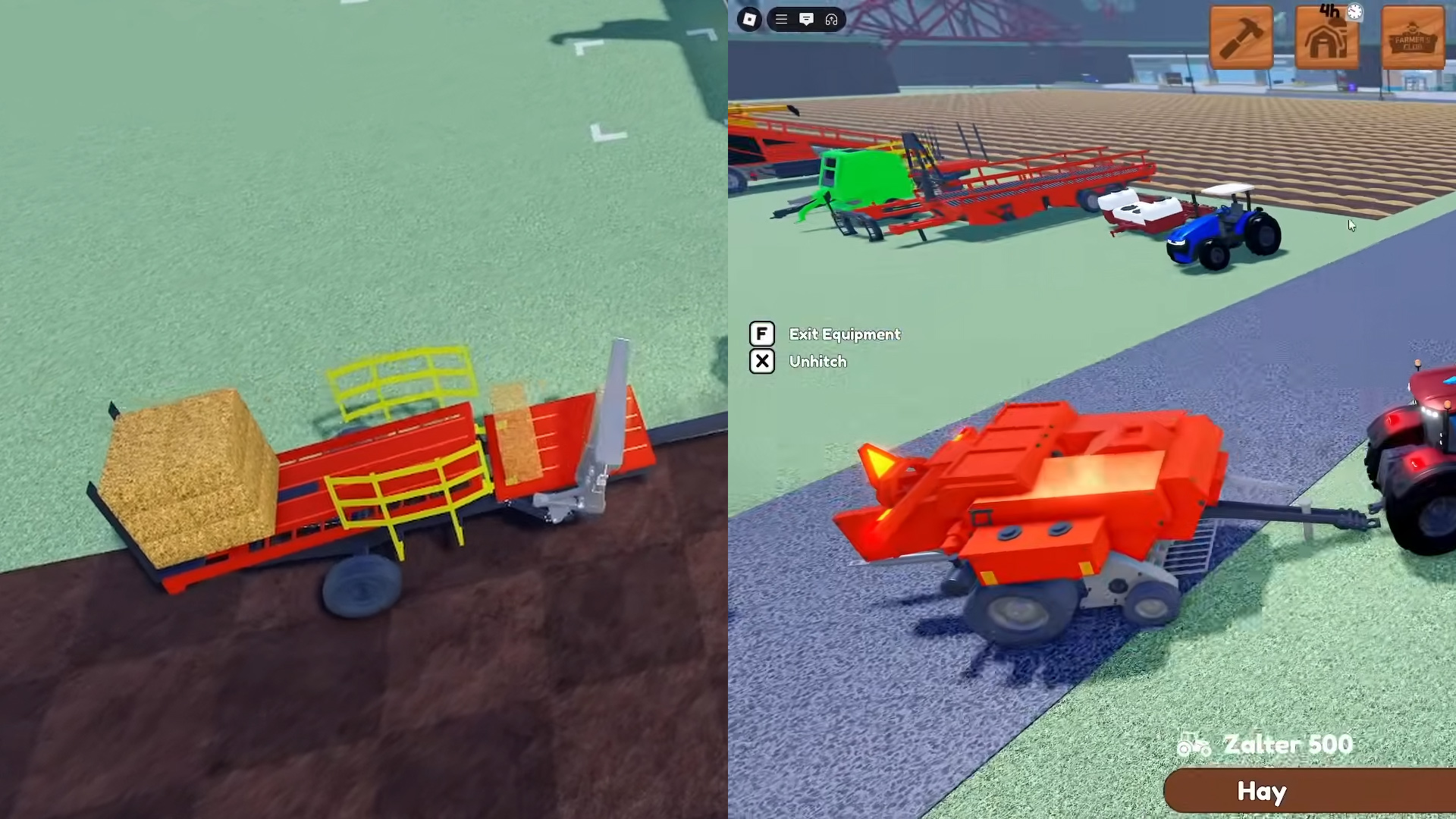 Square Bale equipment (Image via Roblox Corporation)
