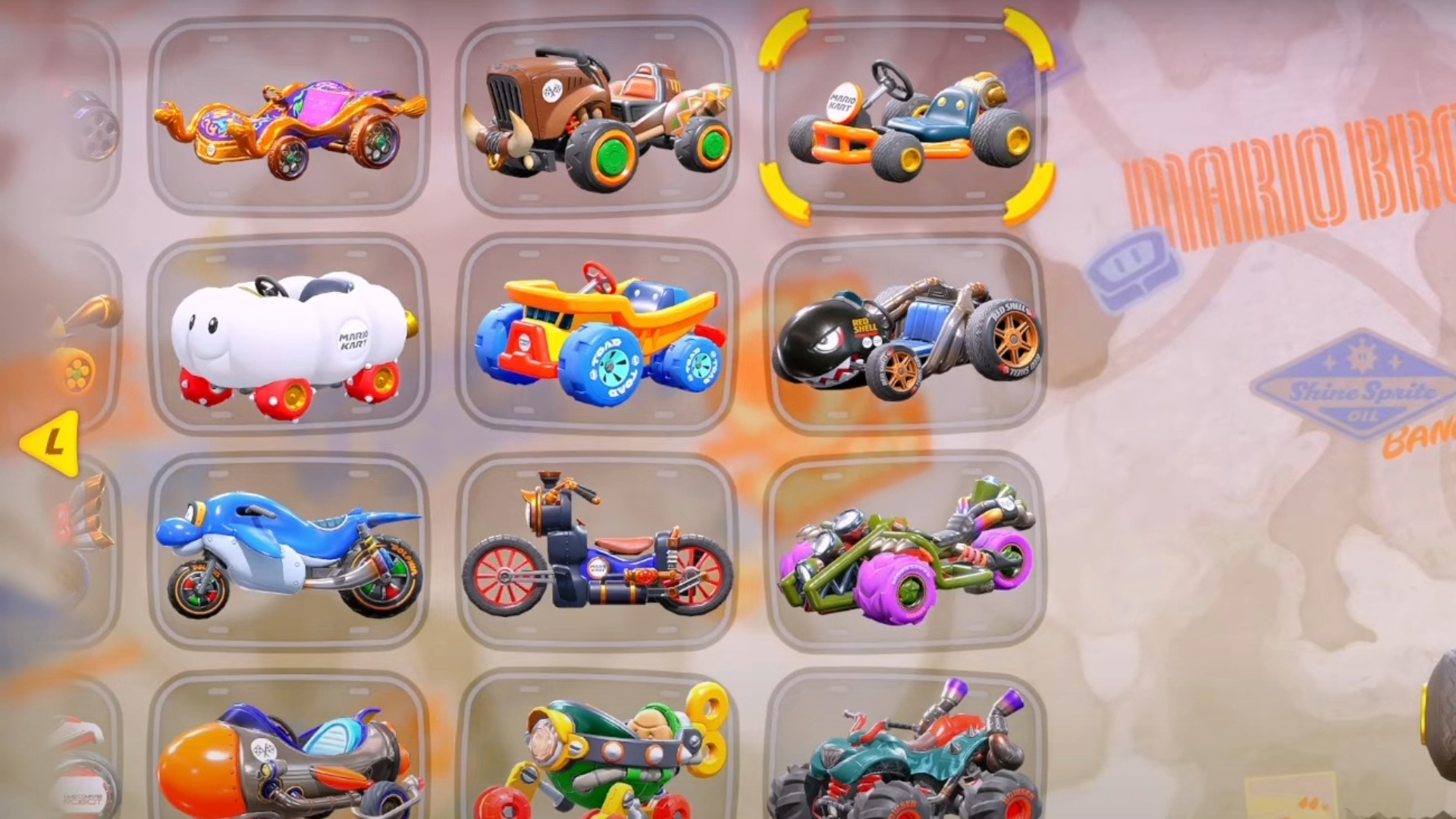 The various karts