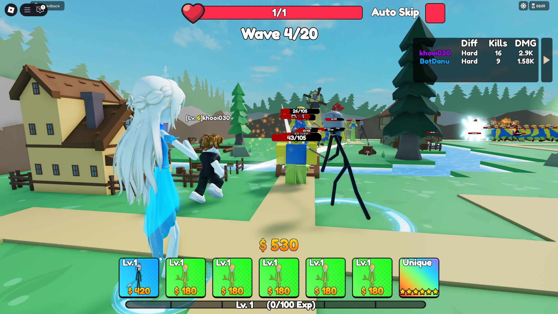 Tower Defense in action (Image via Roblox)