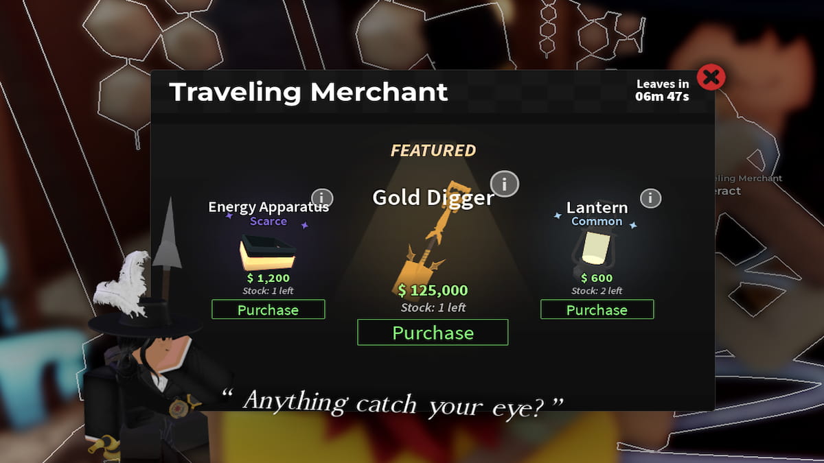 The Traveling Merchant Shop in DIG