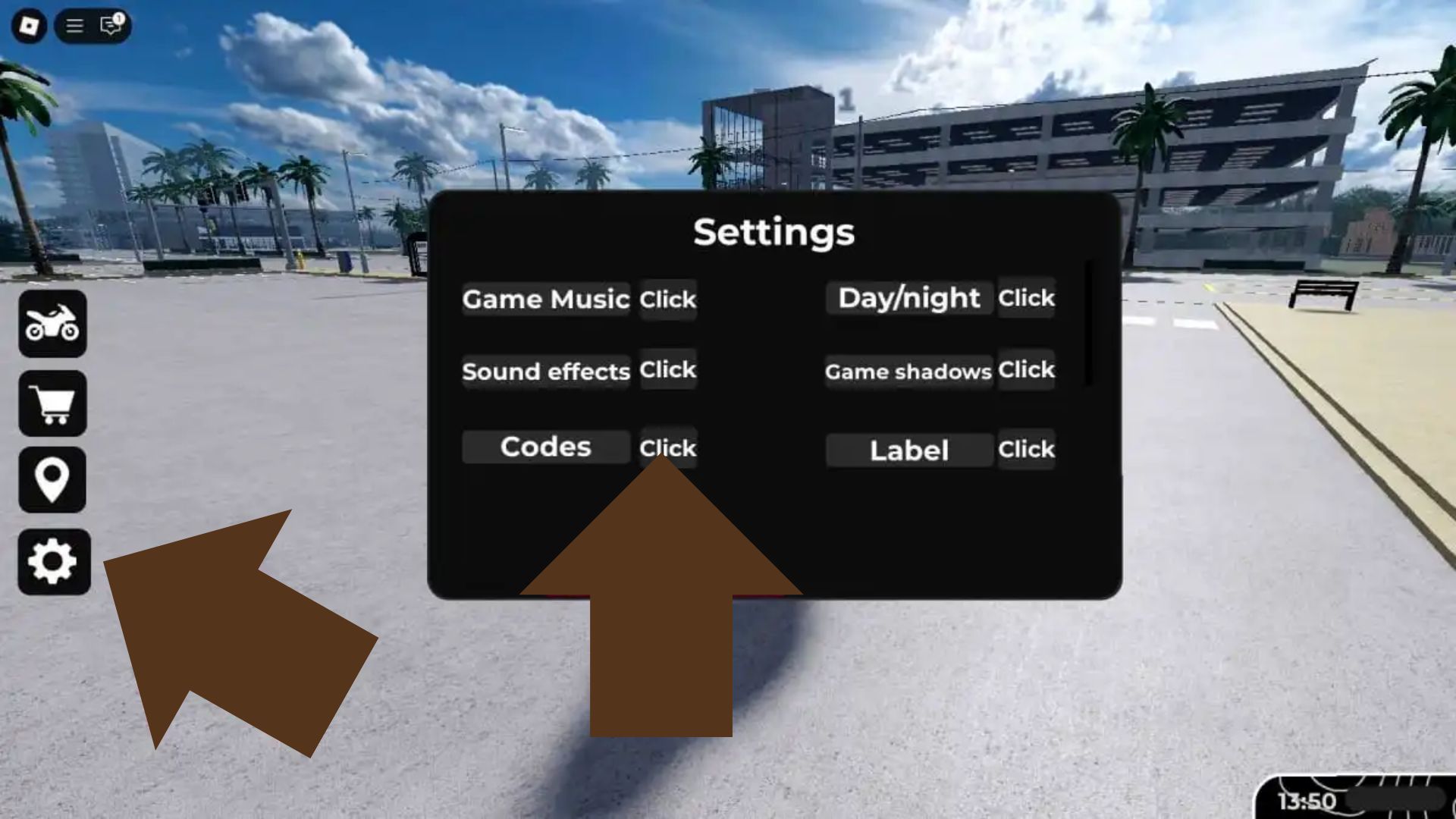 Code redemption interface example (Credit: Roblox)