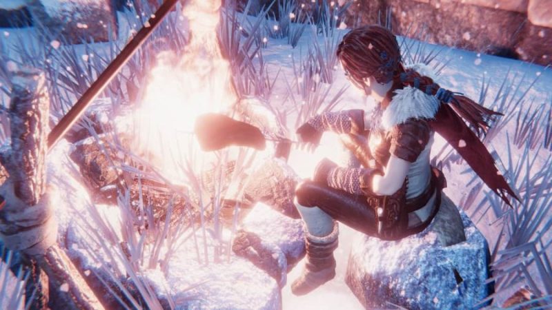 What’s the method for preparing meals over a campfire in Praey for the Gods?