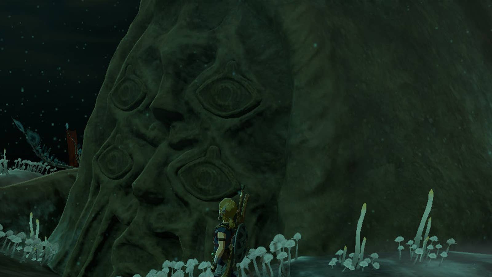 Link interacting with underworld merchant
