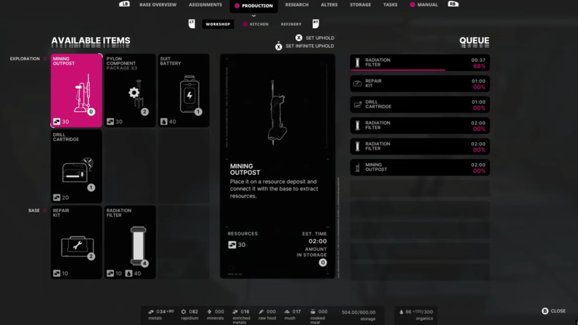 Workshop terminal interface (Credit: 11 bit Studios, @GamersHeroes/YouTube)