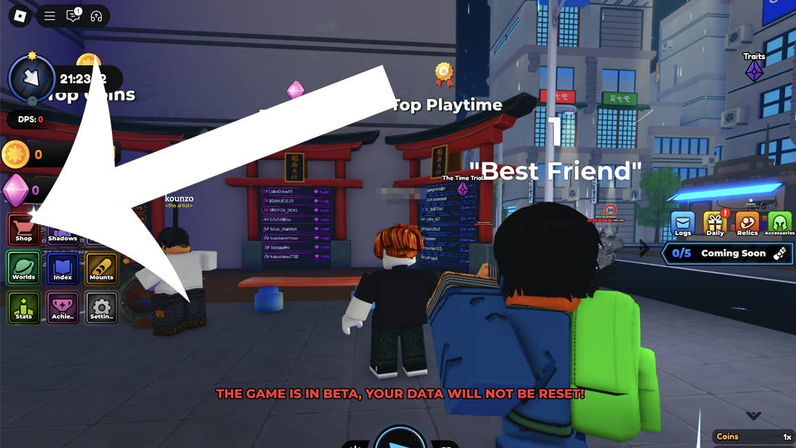 Navigation indicator showing in-game store location