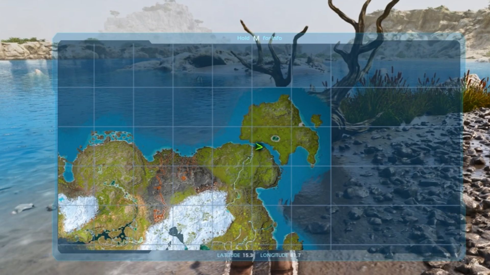 Head to these coordinates (Source: Studio Wildcard, @HeRo2u2/YouTube)