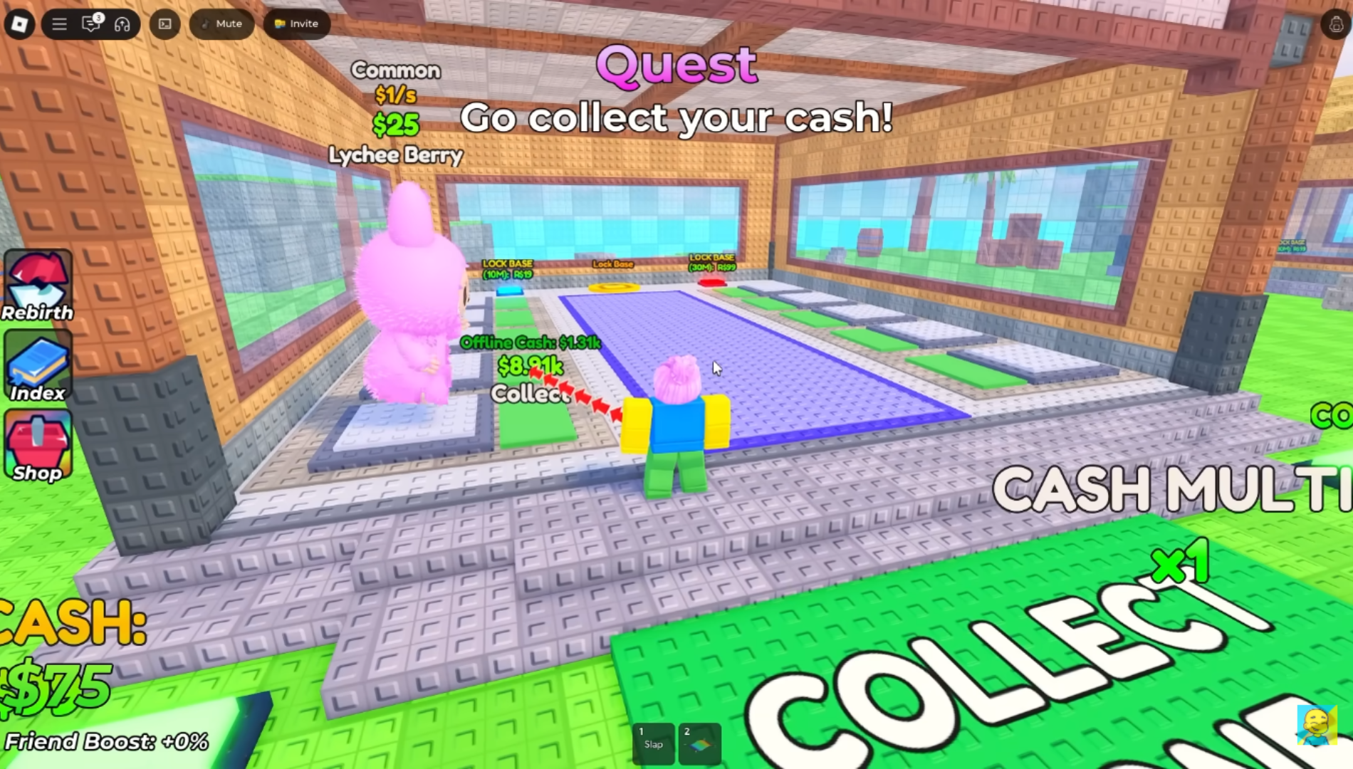 Base setup for generating in-game currency (via Roblox)