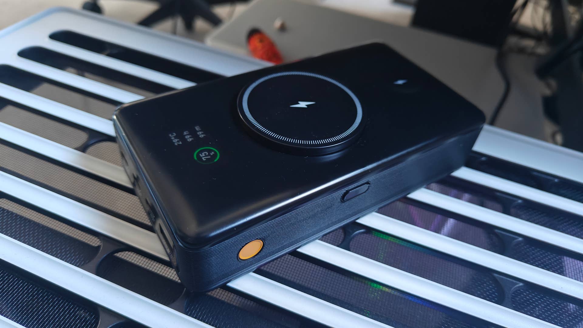 High-capacity portable charger in action