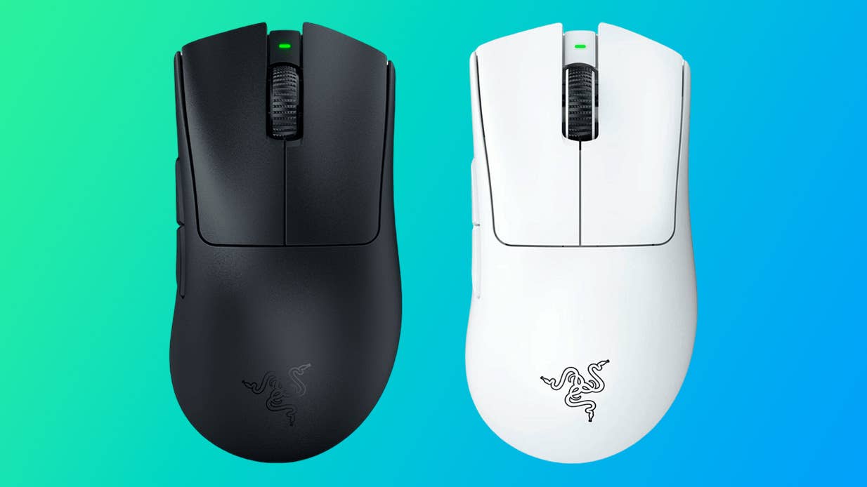 Razer Deathadder V3 Pro in black and white