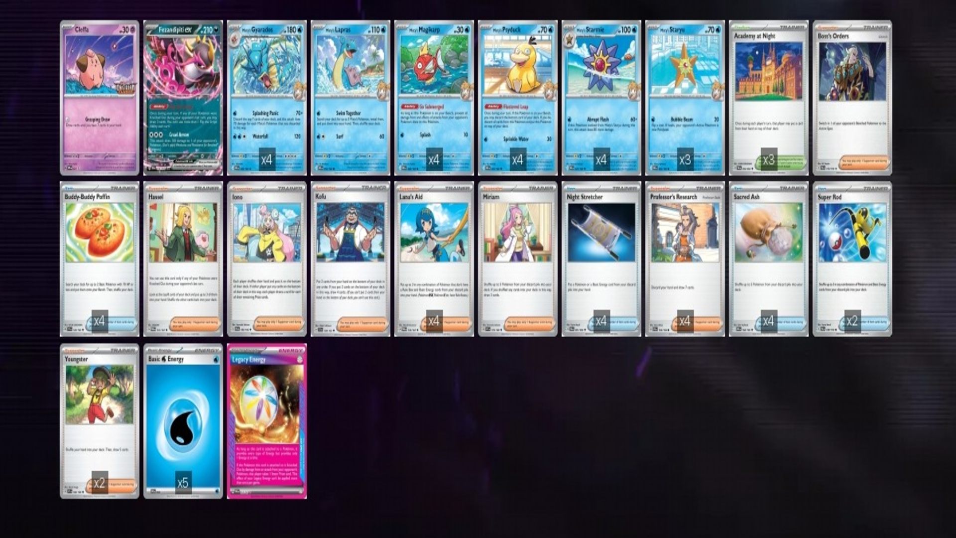 Misty's Gyarados decklist (Image via TPC)