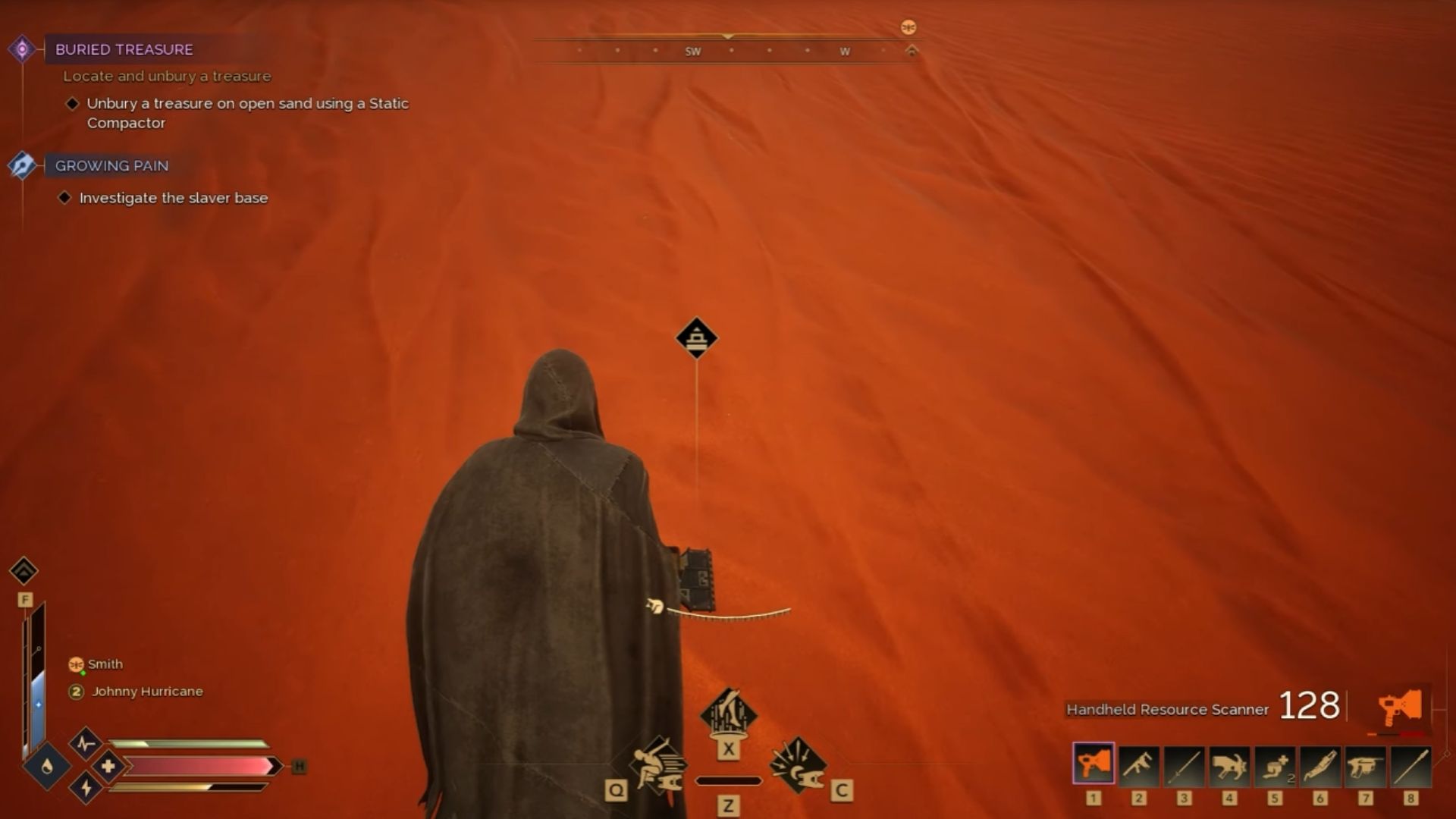 Portable scanning device reveals buried loot locations (Credit: Funcom, @GamersHeroes/YouTube)