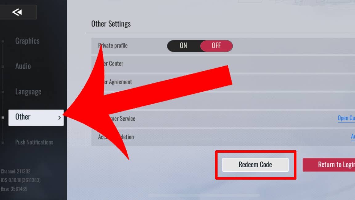Redemption interface layout