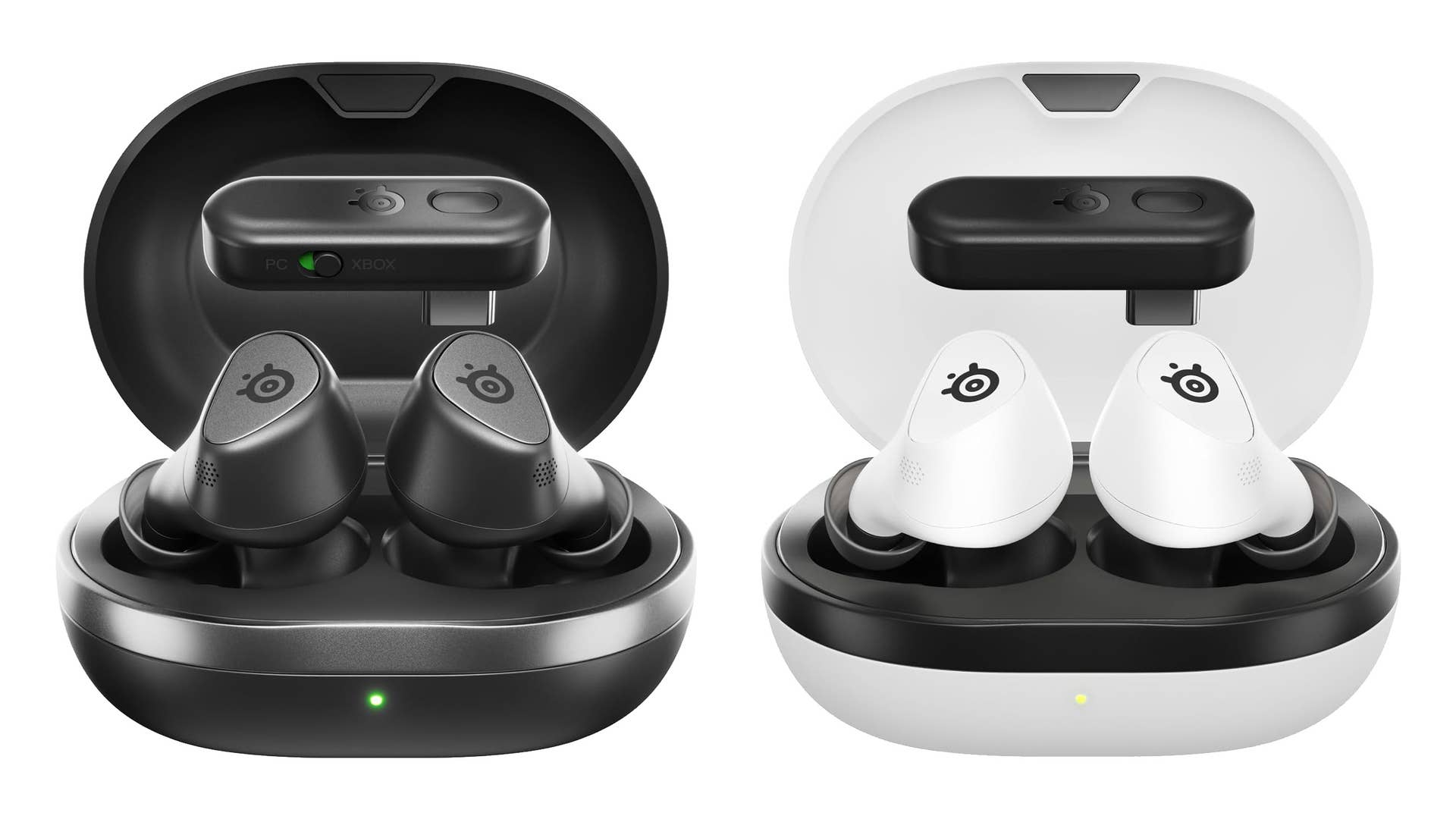 steelseries arctis gamebuds in white and black