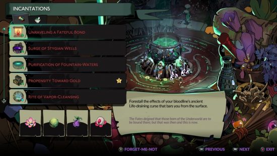 Hades 2 Unraveling a Fateful Bond incantation at the Crossroads cauldron