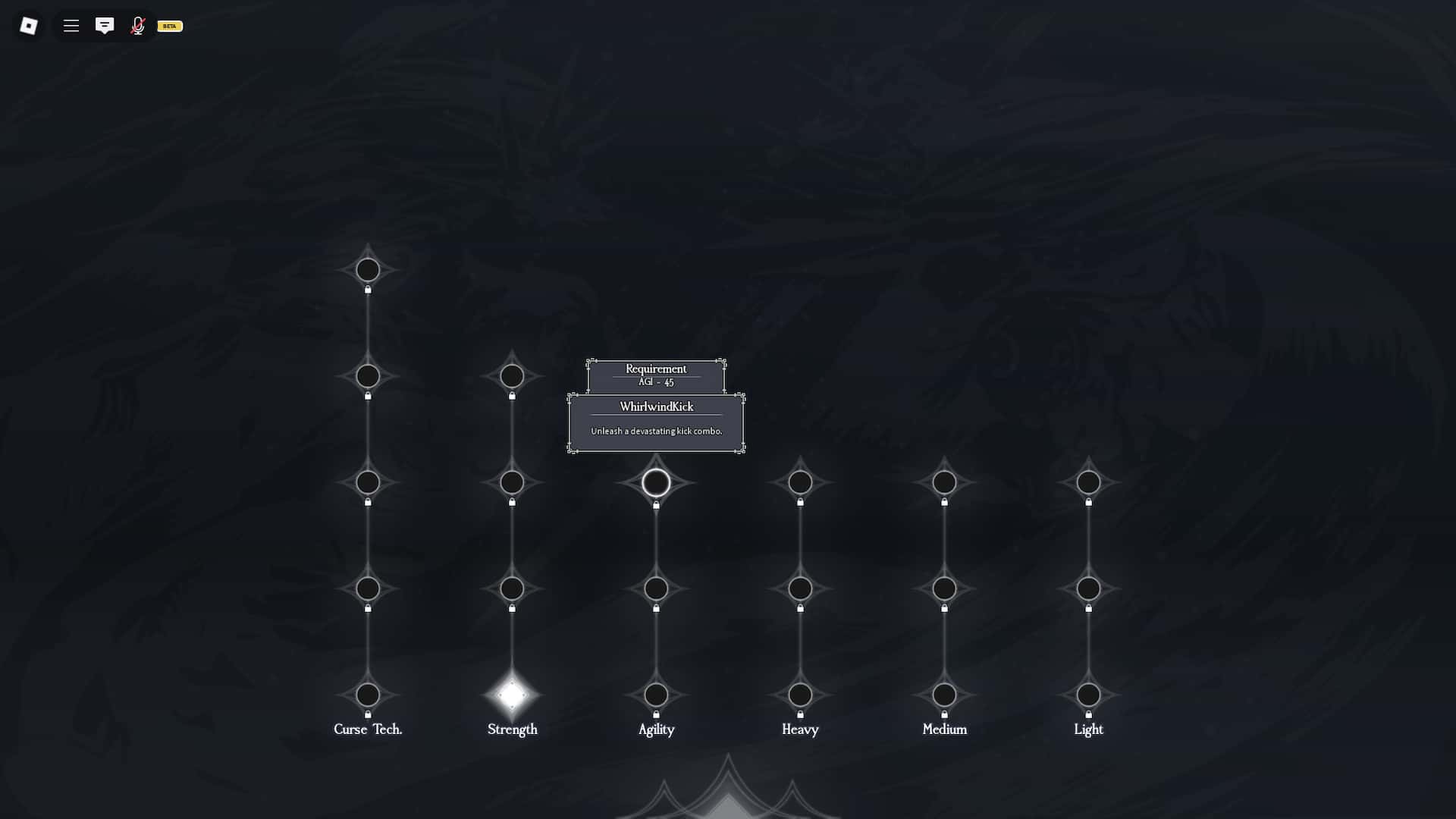 Specialization menu