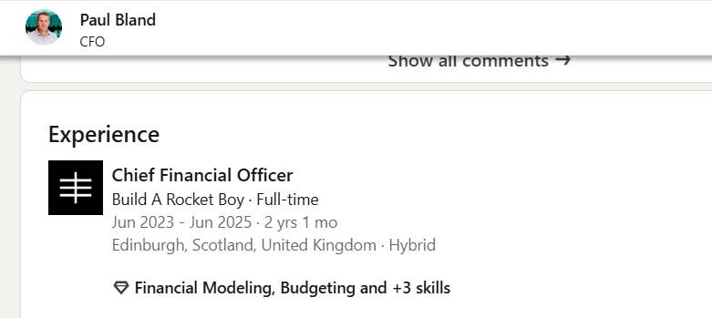 Screenshot from Paul Bland's LinkedIn
