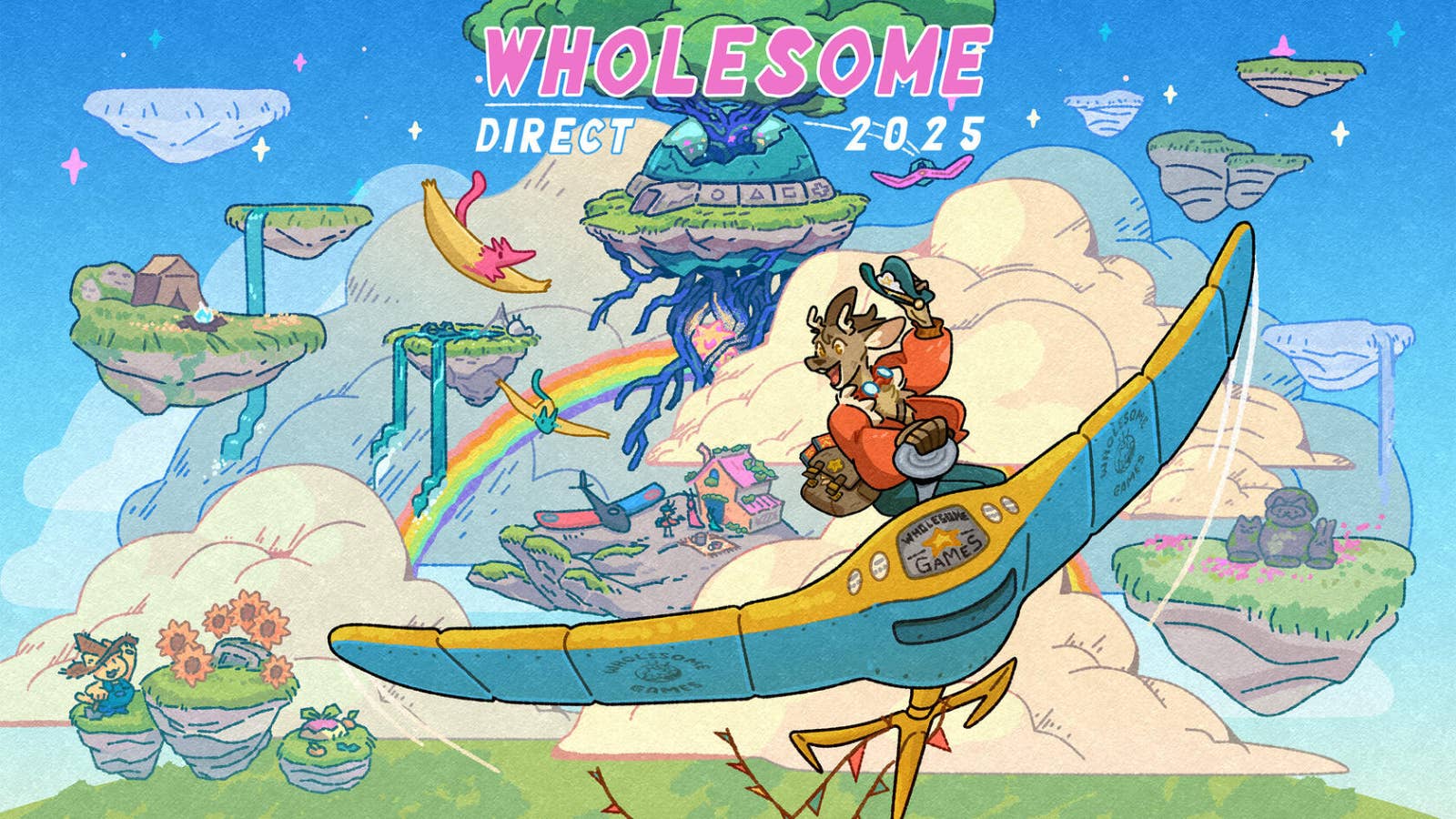 Hand-drawn promotional banner featuring fantastical elements