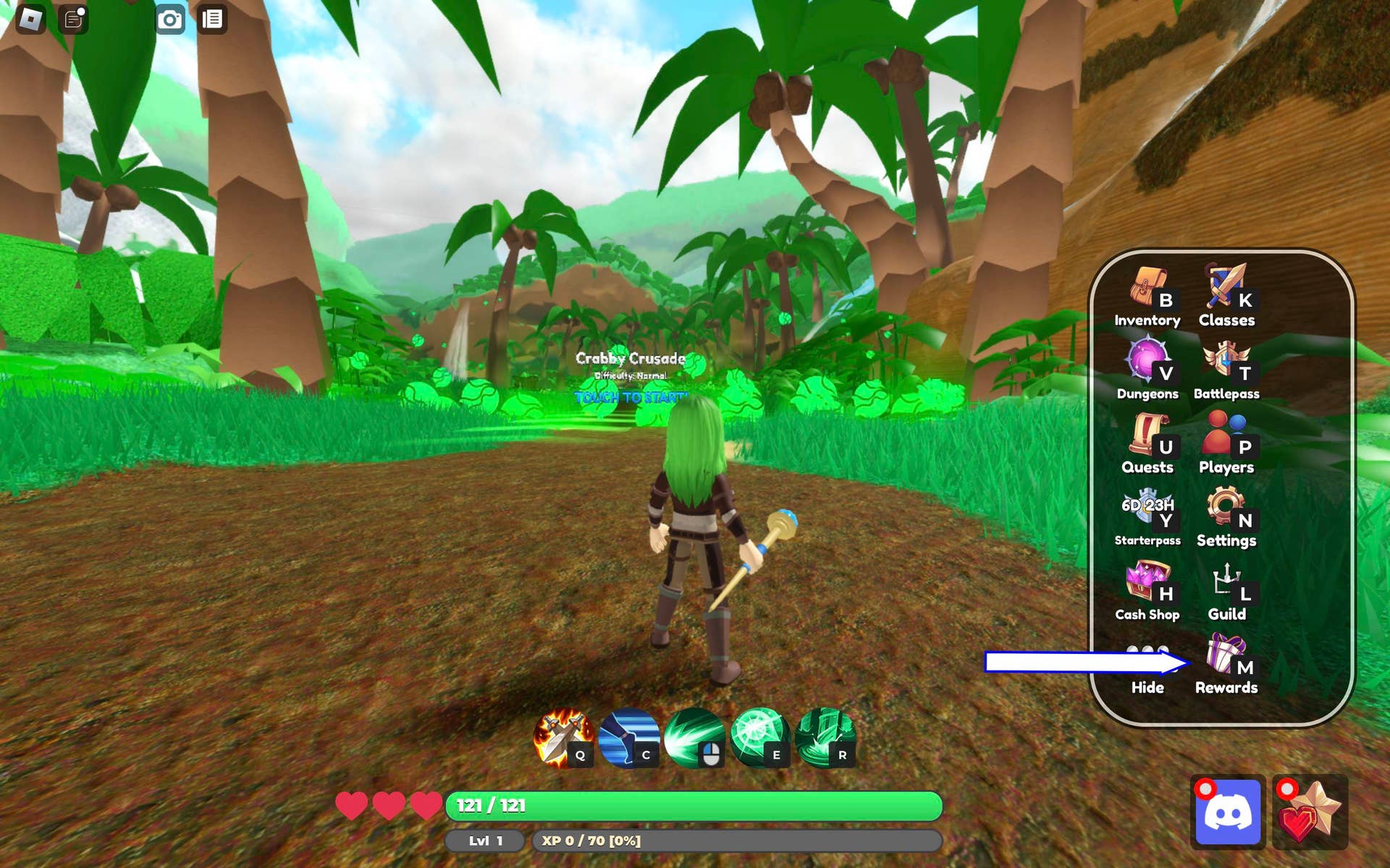 Reward system access demonstration