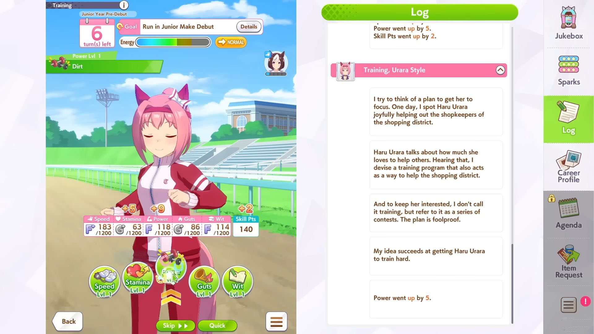 Haru urara stats