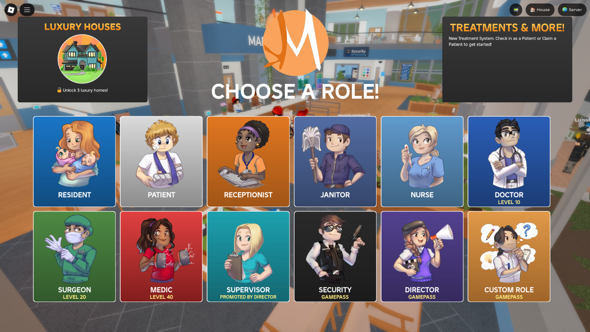Choose Your Role (Image via Roblox Corporation)