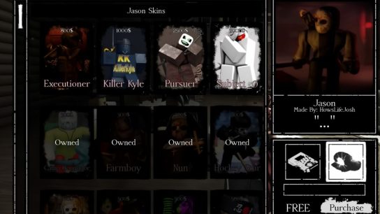 Skin shop in Forsaken