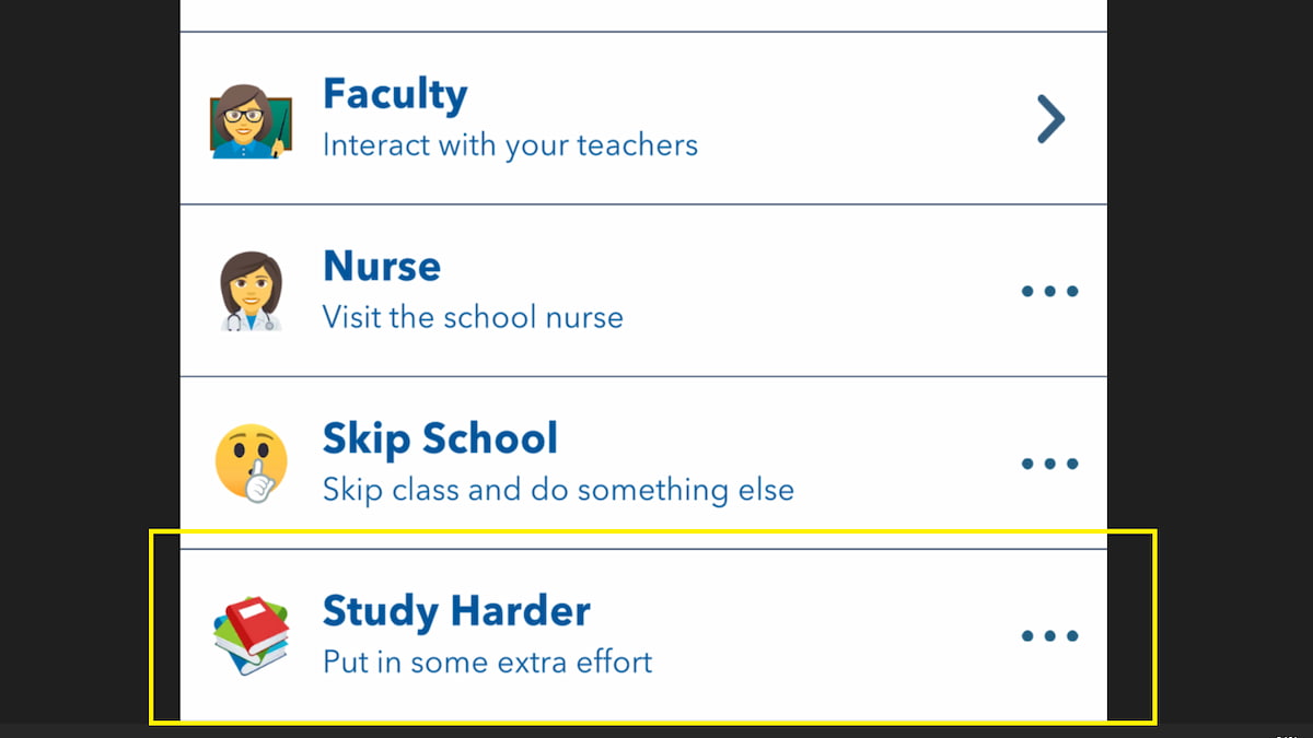 Academic dedication in BitLife