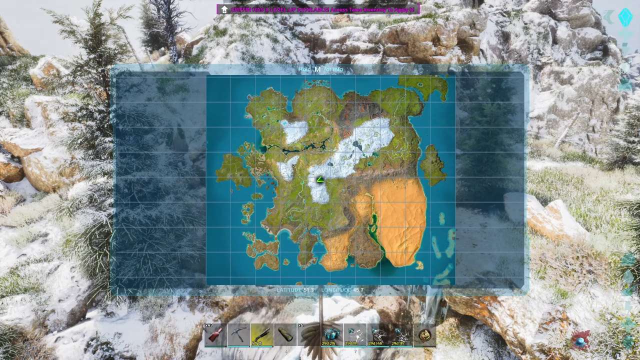 ARK Survival Ascended, PC, Gameplay, Best Locations To Find Blue Gem, Screenshot