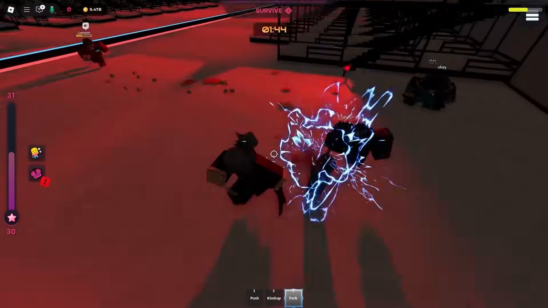 Lightning God in action (Image via Roblox)