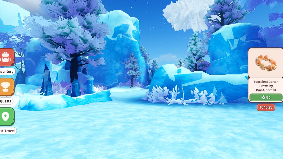 first location of Wing of the Winter Wind in the Ice Biome - Roblox The Hatch event