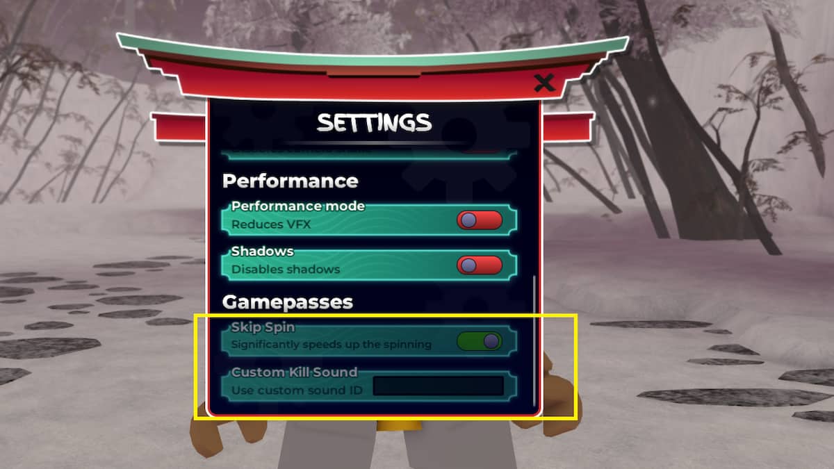 The Mugen Settings Menu