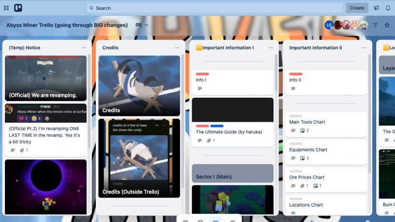 Official Abyss Miner Trello Link & Discord