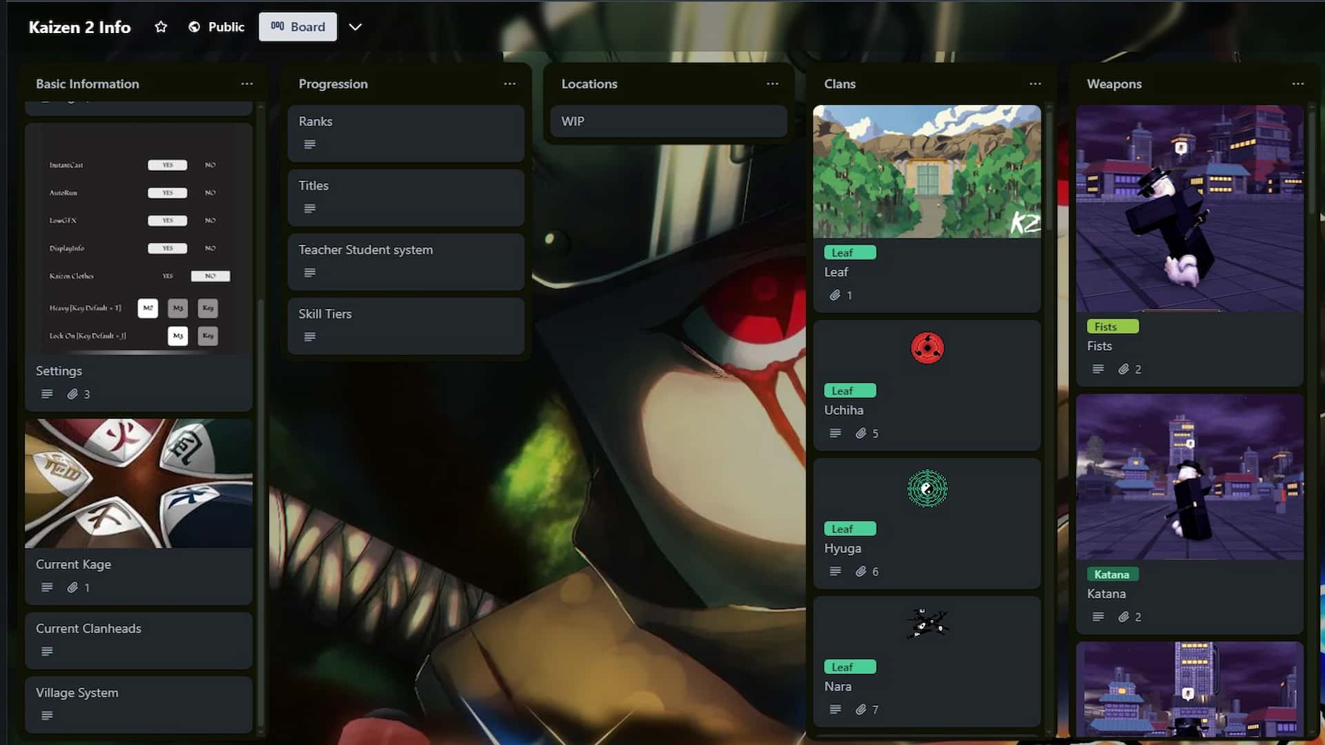 Kaizen 2 Trello board