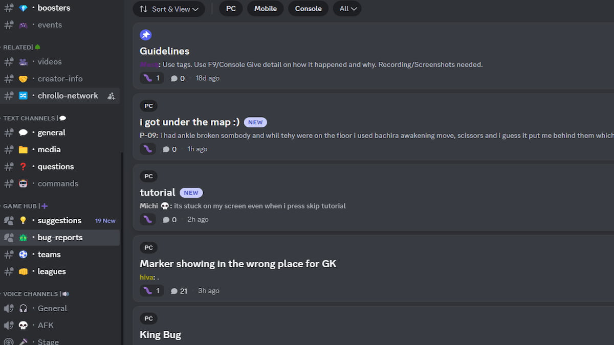 The Blue Lock Rivals Discord Channel