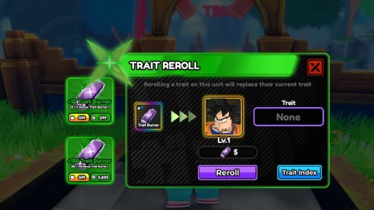 The Trait Reroll Menu