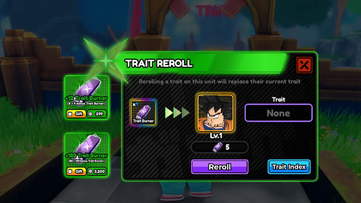 The Trait Reroll Menu