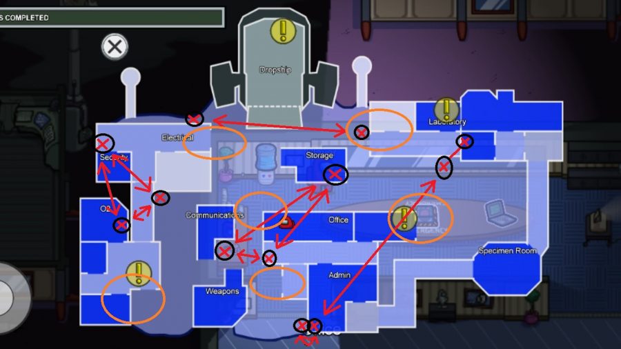 The Polus map from Among Us