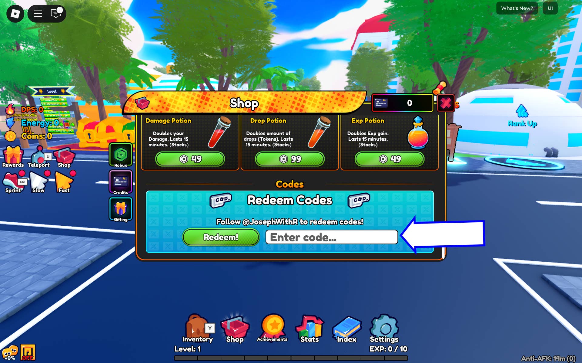 Visual guide to code redemption interface