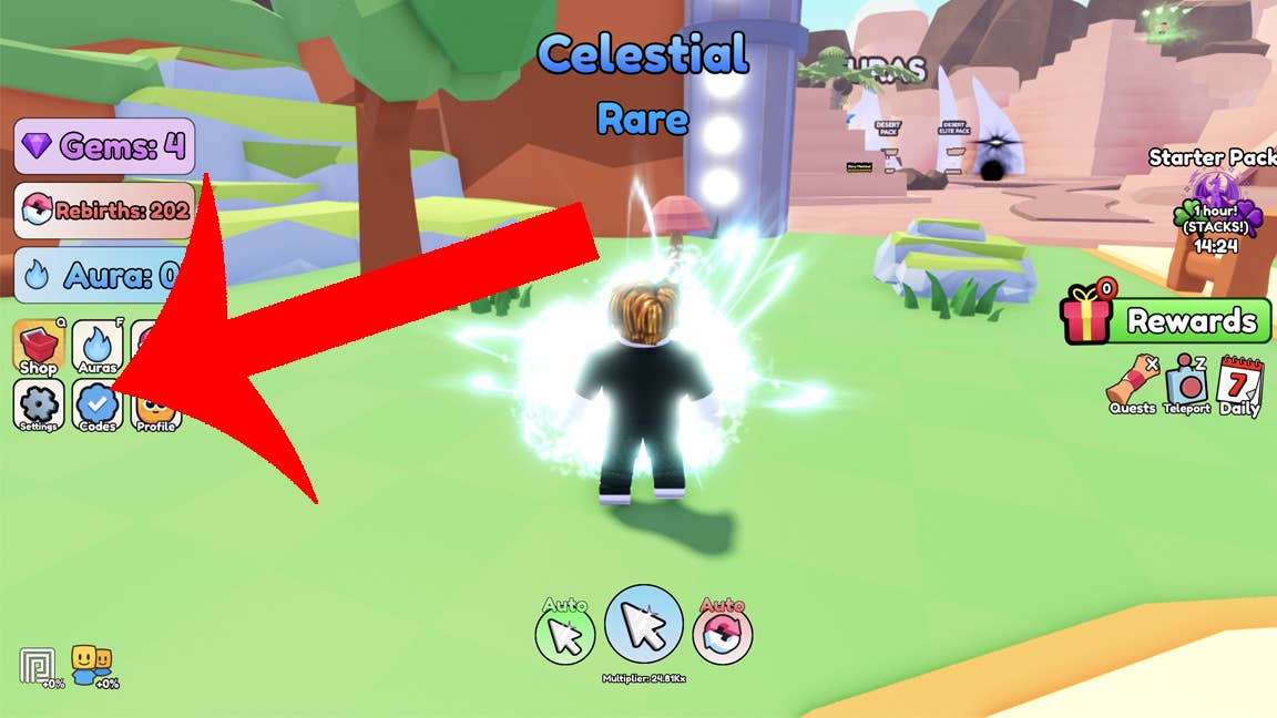Visual guide locating code redemption interface