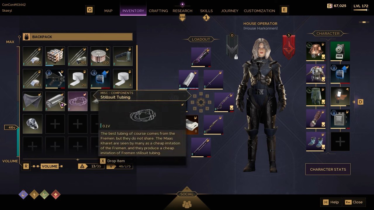 Dune: Awakening, Guide, How To Get Insulated Fabric, Sandtrout Leathers & Stillsuit Tubing, PC, Gameplay