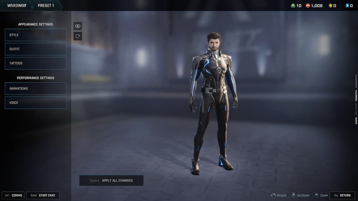 Operator customization screen