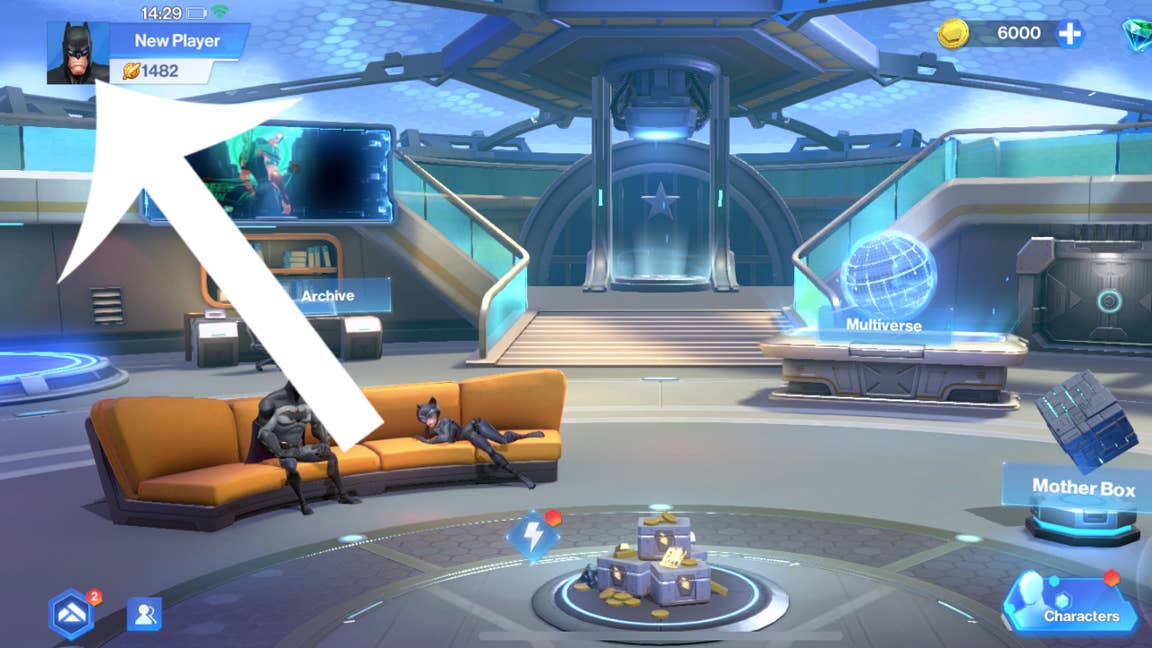 Location of profile button in game interface