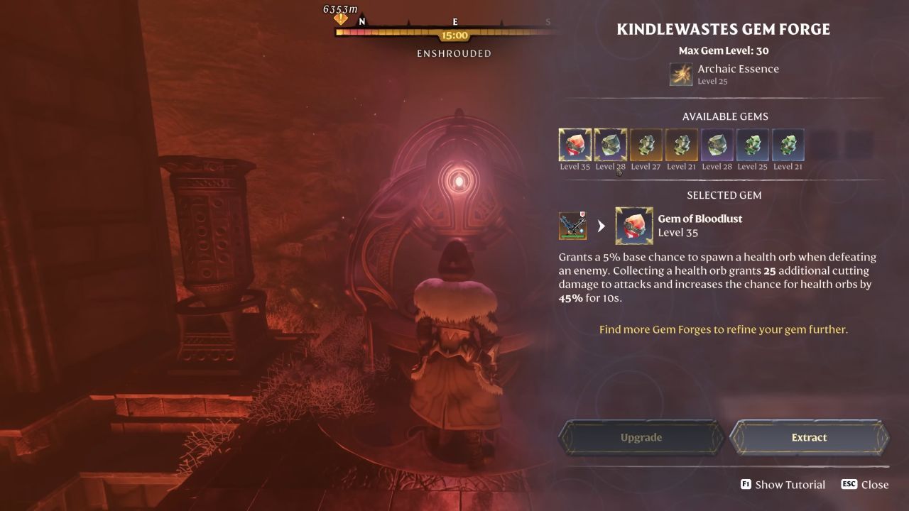 Enshrouded Guide, How To Use Gem Forge, Resource Management and Gem Upgrading