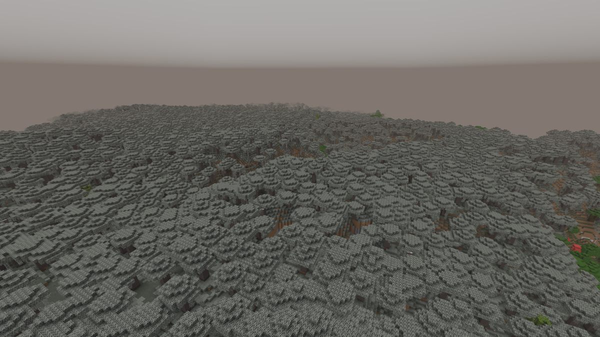 Minecraft pale garden as far as the eye can see