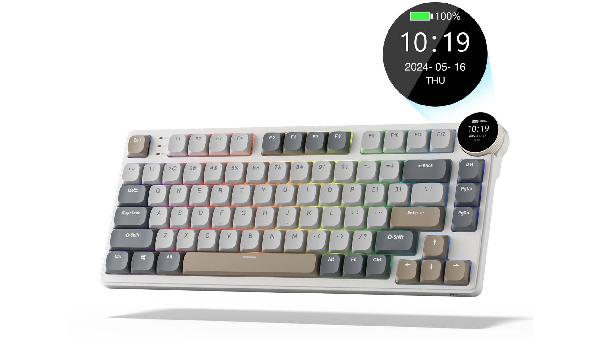 royal kludge n80 low profile keyboard in brown