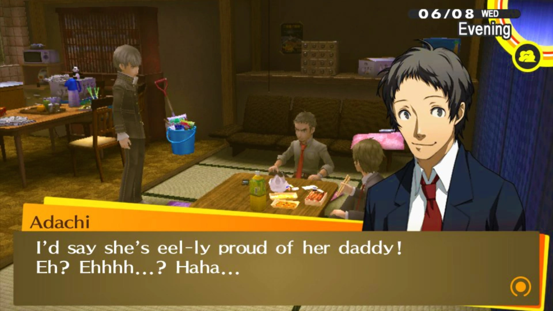 Adachi thinking he's funny