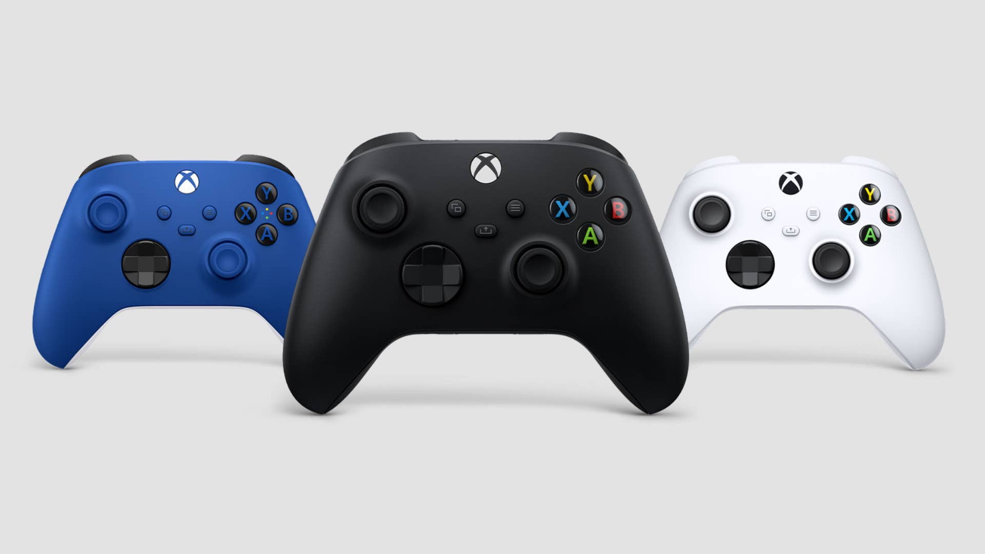 Multiple Xbox Series X controllers displayed